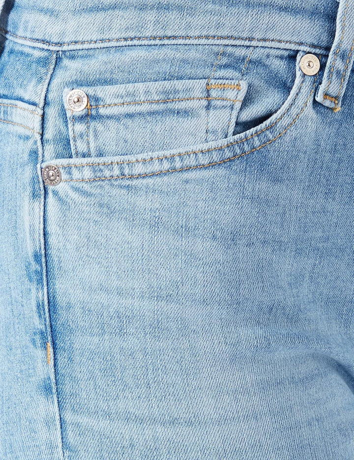 7 For All Mankind Damen Hw Skinny Slim Illusion with Raw Cut Jeans 31W / 31L Light Blue, 31W / 31L L