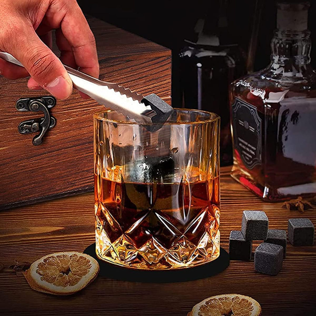 ZBPASL Whisky Geschenkset für Männer,8 Whisky Steine mit 2 Whiskey Gläser,Whiskeyglas, Eiszange mit