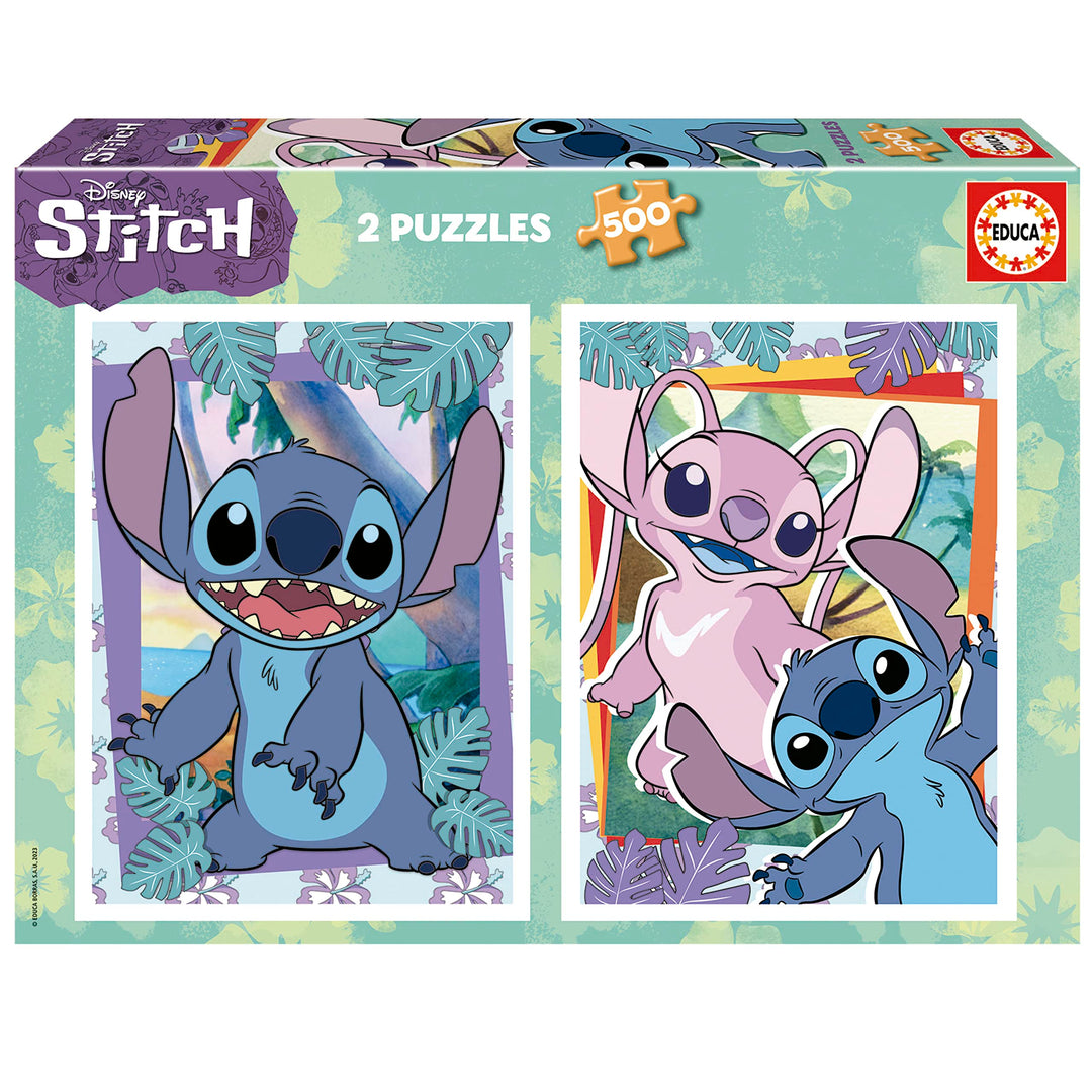 Educa - 2 Puzzle 500 Teile | Puzzle Disney Stitch für Kinder ab 11 Jahren | Kinderpuzzle (19732)