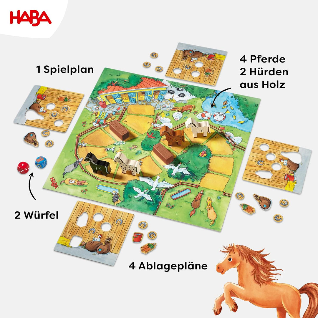 HABA Hoppe Reiter – Spannendes Pferde-Wettlaufspiel - für Kinder ab 3 Jahren - fördert Regelverständ