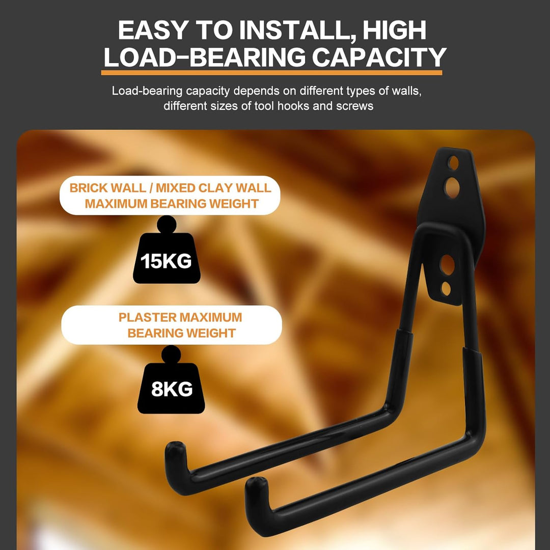 CHRI 4 Stück Wandhaken Garage Schwerlast Garagenhaken Wandhaken Klein(68mm)/Mittel(130mm)/Gross(188m