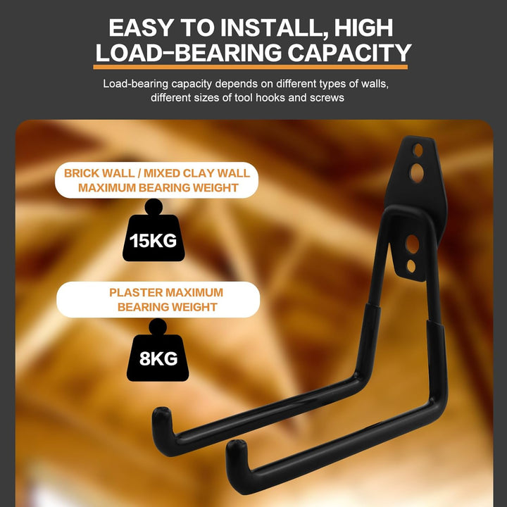 CHRI 4 Stück Wandhaken Garage Schwerlast Garagenhaken Wandhaken Klein(68mm)/Mittel(130mm)/Gross(188m