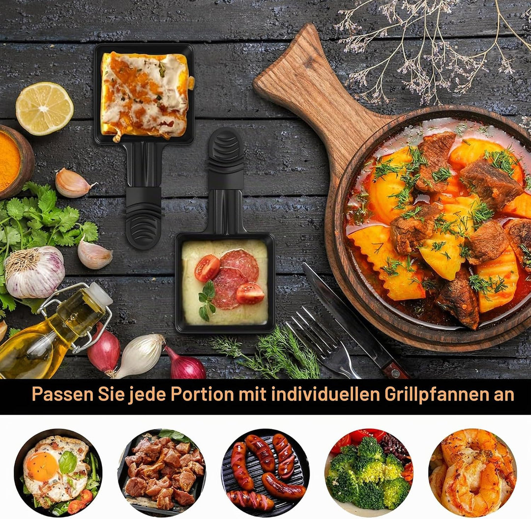 Raclette Pfännchen, 4 Stück Mini Pfännchen Ersatz für Raclette Antihaftbeschichtet Grill Pfännchen Z