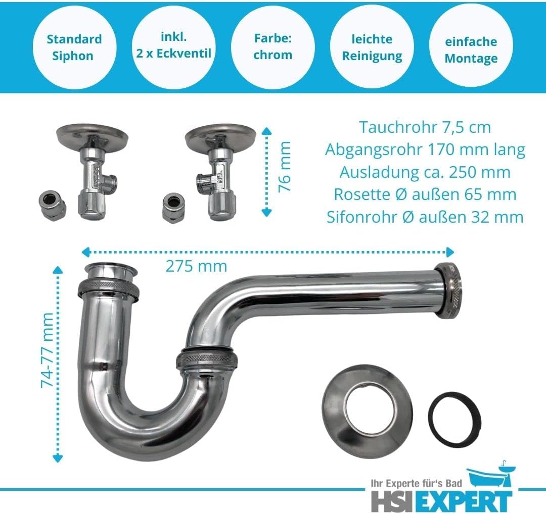 Waschbecken - Waschtisch - 60cm Ideal Standard mit Lotus Beschichtung - Grohe Armatur Komplettset -