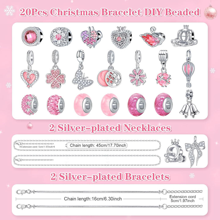 Adventskalender 2025 Mädchen Schmuck, Weihnachtskalender Schmuck Geschenk für Kinder Teenager Frauen