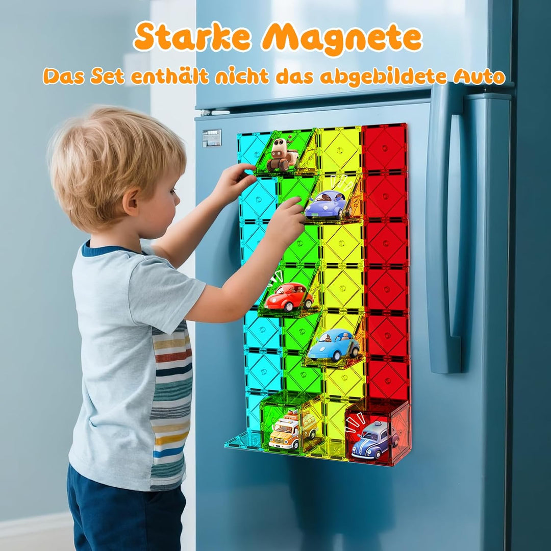Zenzemwa Magnetische Fliesen Kinder Magnetbausteine: 72 Teile Magnetische Bausteine Magnetblöcke Mag