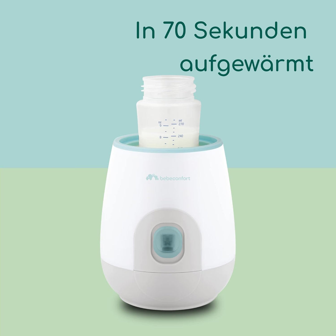 Bebeconfort Express Elektrischer Flaschenwärmer, Flaschenwärmer für Unterwegs und Baby, Weiss & Grün