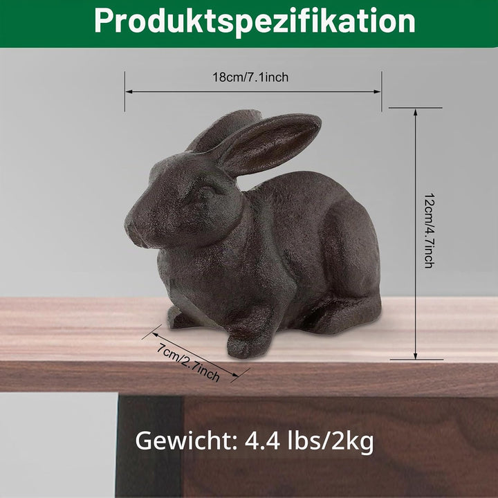 Kaninchen Statue Buchstützen, Vintage Gusseisen Tierform Buchstützen für schwere Bücher, Home Librar