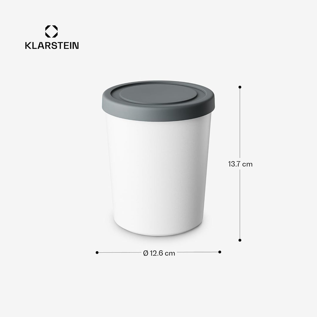 Klarstein Eisbehälter Für Speiseeis – 2x 1L, Spülmaschinenfest, Mit Deckel, Kunststoff, Für Selbstge