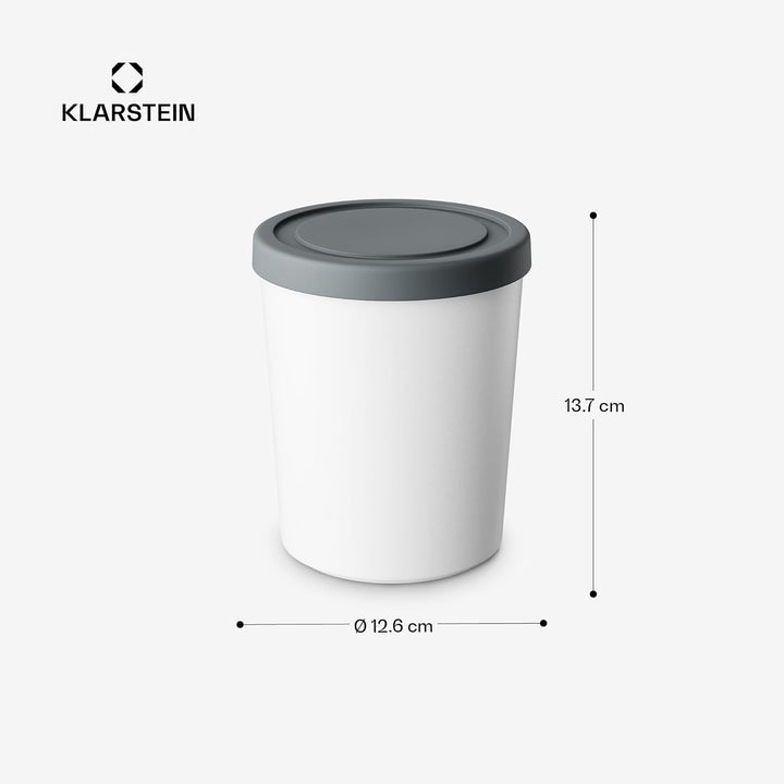 Klarstein Eisbehälter Für Speiseeis – 2x 1L, Spülmaschinenfest, Mit Deckel, Kunststoff, Für Selbstge