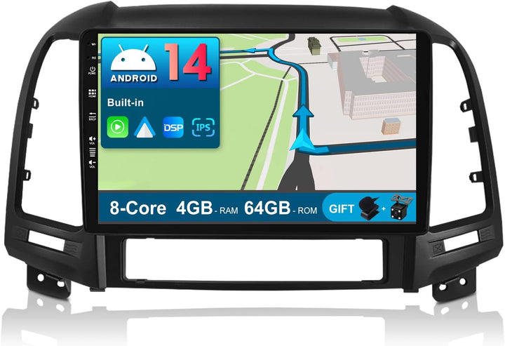 JOYX Android 10 Autoradio Passt für Hyundai Santa FE (2006-2012) - 4G+64G - Eingebaut DSP/Carplay/An