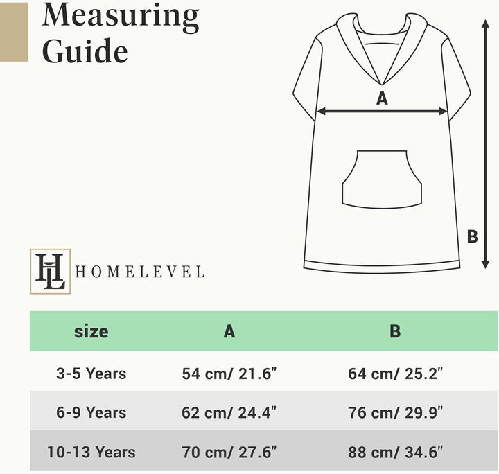 HOMELEVEL Badeponcho für Kinder und Teenager - Poncho Handtuch für Strand Schwimmbad - Surfponcho mi