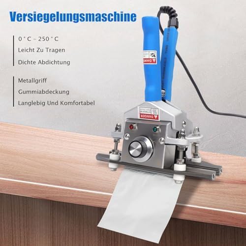 300W Handklemm Versiegelungsmaschine, Tragbare Mini Folienschweissgerät Handheld-Heisssiegel Maschin