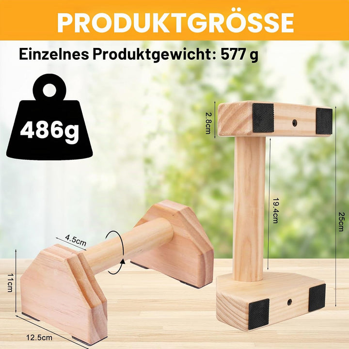 JOYBOY Liegestützgriffe Holz,Push-Up Bars,Premium Liegestützgriffe für Fitness,Holz Parallettes Cali
