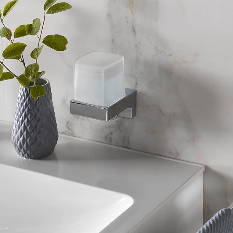 EMCO Cue Flüssigseifenspender, Zeitloser Wandseifenspender zum Kleben oder Schrauben, hochwertiger S