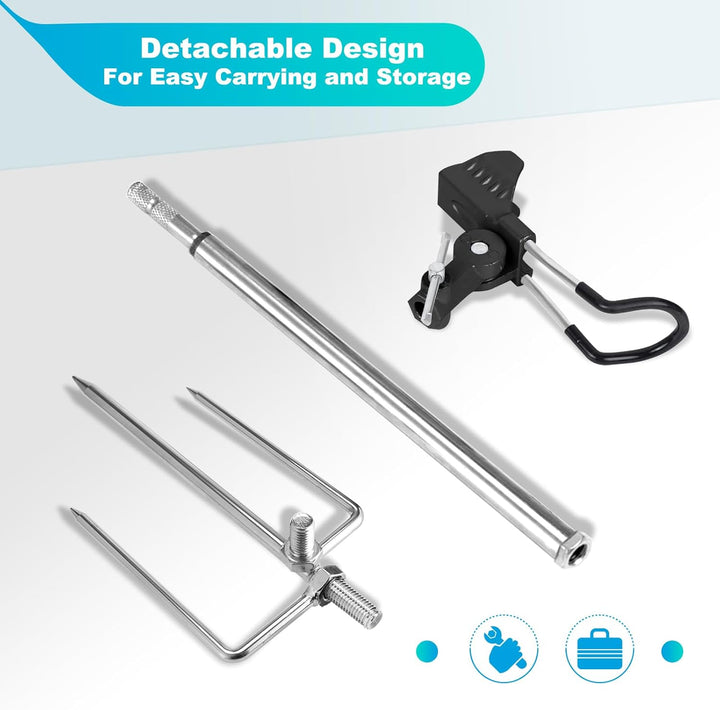 Rutenhalter, Multifunktionale Edelstahl Angelrutenhalter, 360 ° Verstellbar & Abnehmbar Leicht Zu Tr