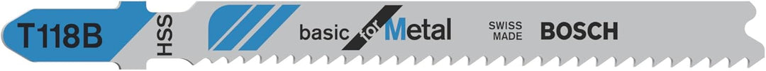 Bosch Professional 100x Stichsägeblatt T 118 B Basic for Metal (für Stahlbleche, Zubehör Stichsäge)