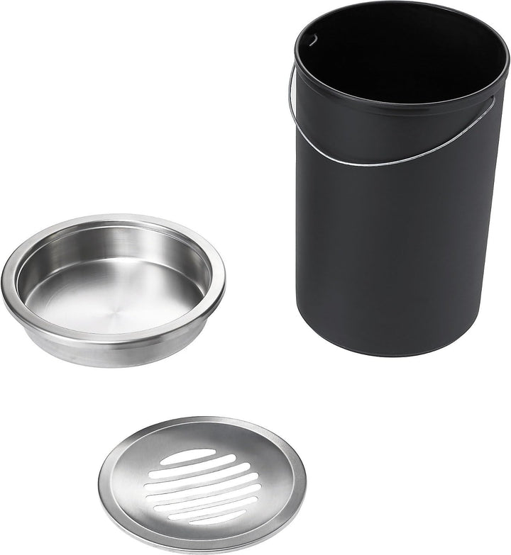 helit H2516000 - Edelstahl-Standascher, mit Innenbehälter, silber, Edelstahl