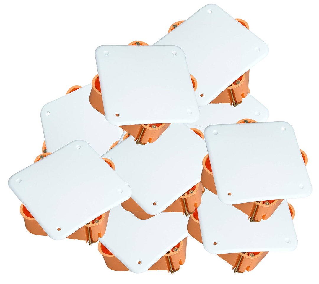 Kopp 10er Set Hohlwand Abzweigkasten für den Trockenraum, 107 x 107 x 50 mm, Verbindungsdose mit Dec