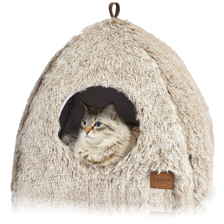 Katzenhöhle Katzenbett Katzenhaus Kuschelhöhle 40x40cm CATISM faltbar waschbar bequemer Katzenschlaf