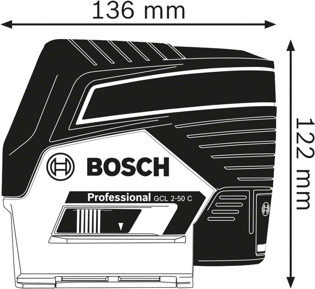 Bosch Professional 12V System Kreuzlinienlaser GCL 2-50 C (Ohne Akku und Ladegerät, roter Laser, Inn