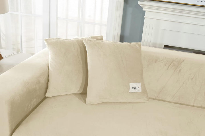 JHLD Sofabezug L Form, Stretch Sofabezug Samt L-förmiger Sofabezug Weiche Anti-rutsch Sofa Überwürfe