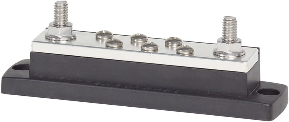 Blue Sea Systems Mini-Sammelschiene, 100 A, 1 Stück 250a, 6 Schrauben ohne Cvr, 250a, 6 Schrauben oh