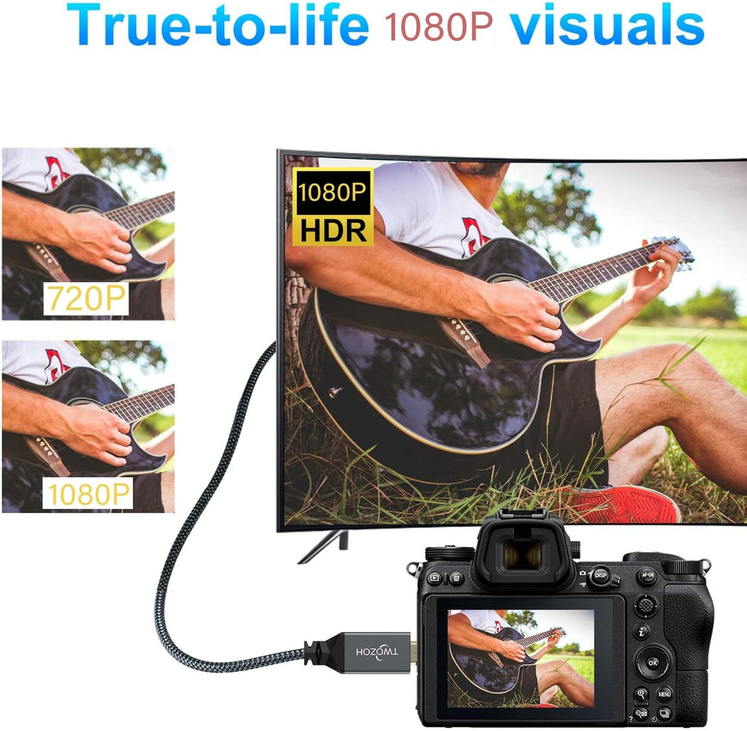 Twozoh Micro HDMI auf HDMI Kabel lang 10M, High-Speed HDMI auf Micro HDMI geflochtene Schnur Unterst