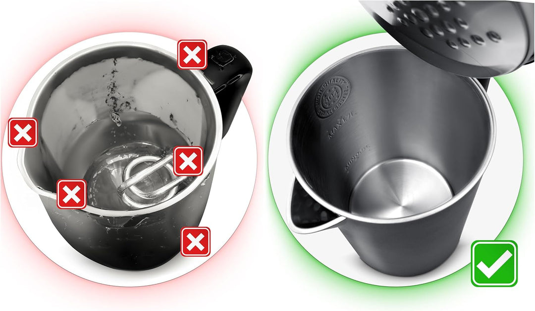 Berdsen Wasserkocher Edelstahl Mit Kalkfilter 1,7 L Fassungsvermögen 2200 Watt LED Beleuchtung Doppe