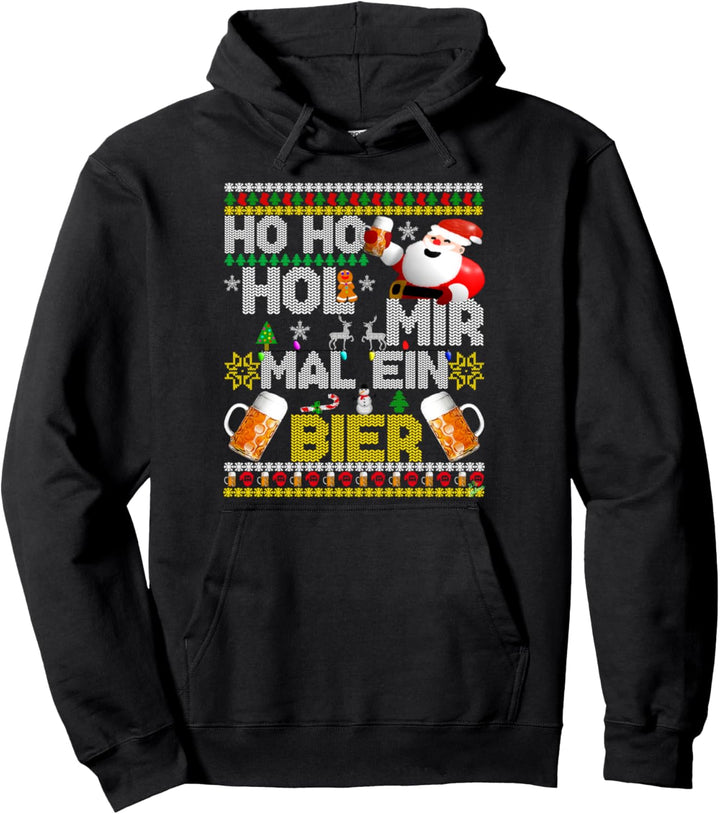 ho ho hol mir mal ein Bier lustiges ugly xmas Weihnachts Pullover Hoodie