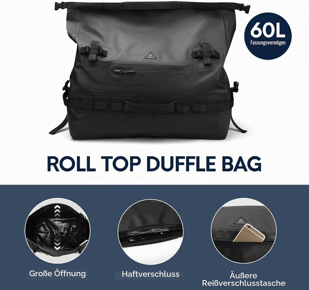Haimont wasserdichter Rucksack, vielseitig wasserdicht Tasche, Dry Bag komfortabel, RollTop, Strand,