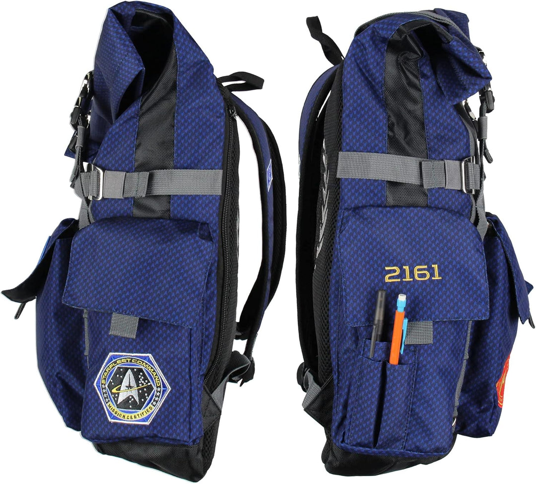INTIMO Star Trek Starfleet Academy Rucksack mit Roll-Top, Wandern, Fitnessstudio, Laptop, Schule, Re