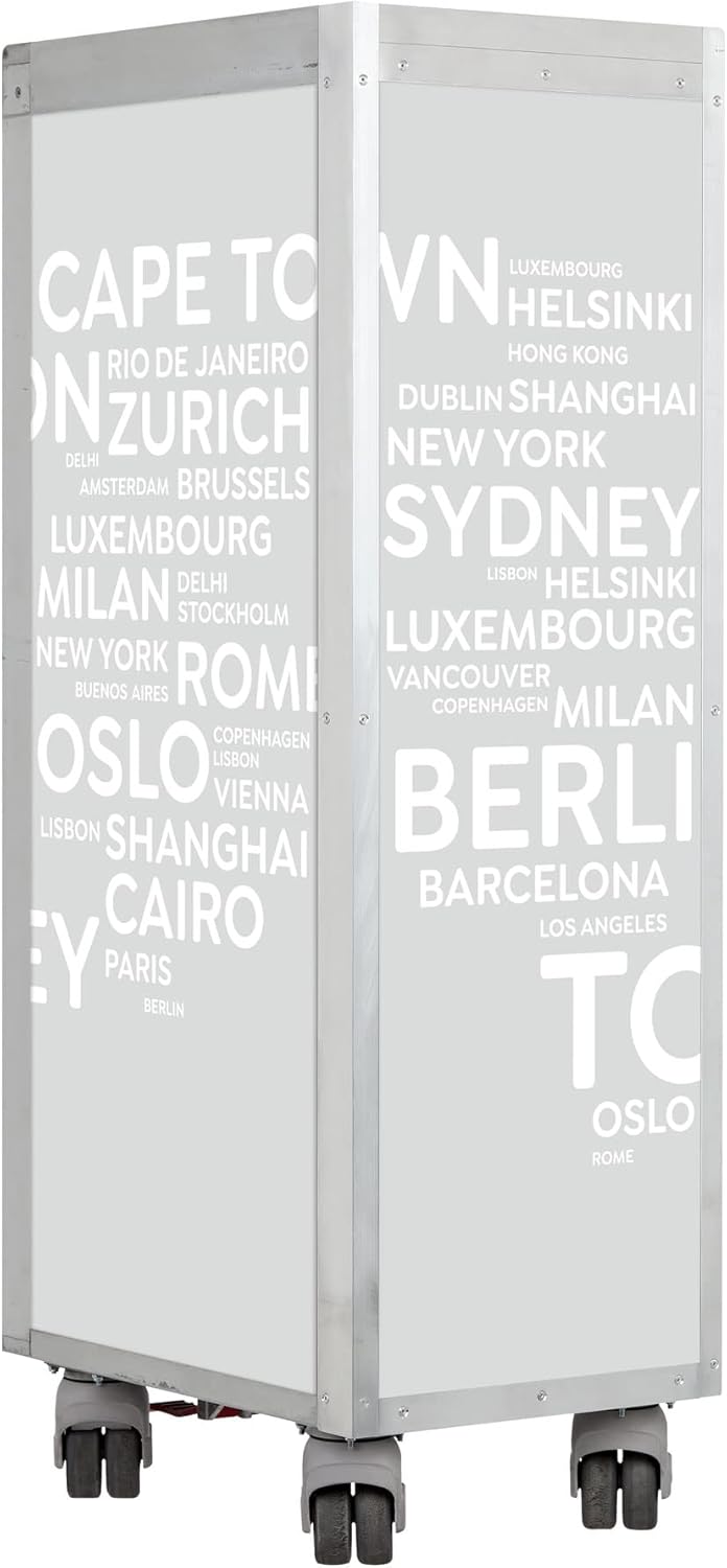 Flugzeugtrolley City Airlinegrau (Originalrollen), Gebrauchtes Original aus der Luftfahrt - ausgemus