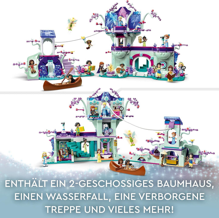 LEGO 43215 Disney Das verzauberte Baumhaus Set mit 13 Mini-Puppen, darunter Prinzessin Jasmine, ELSA