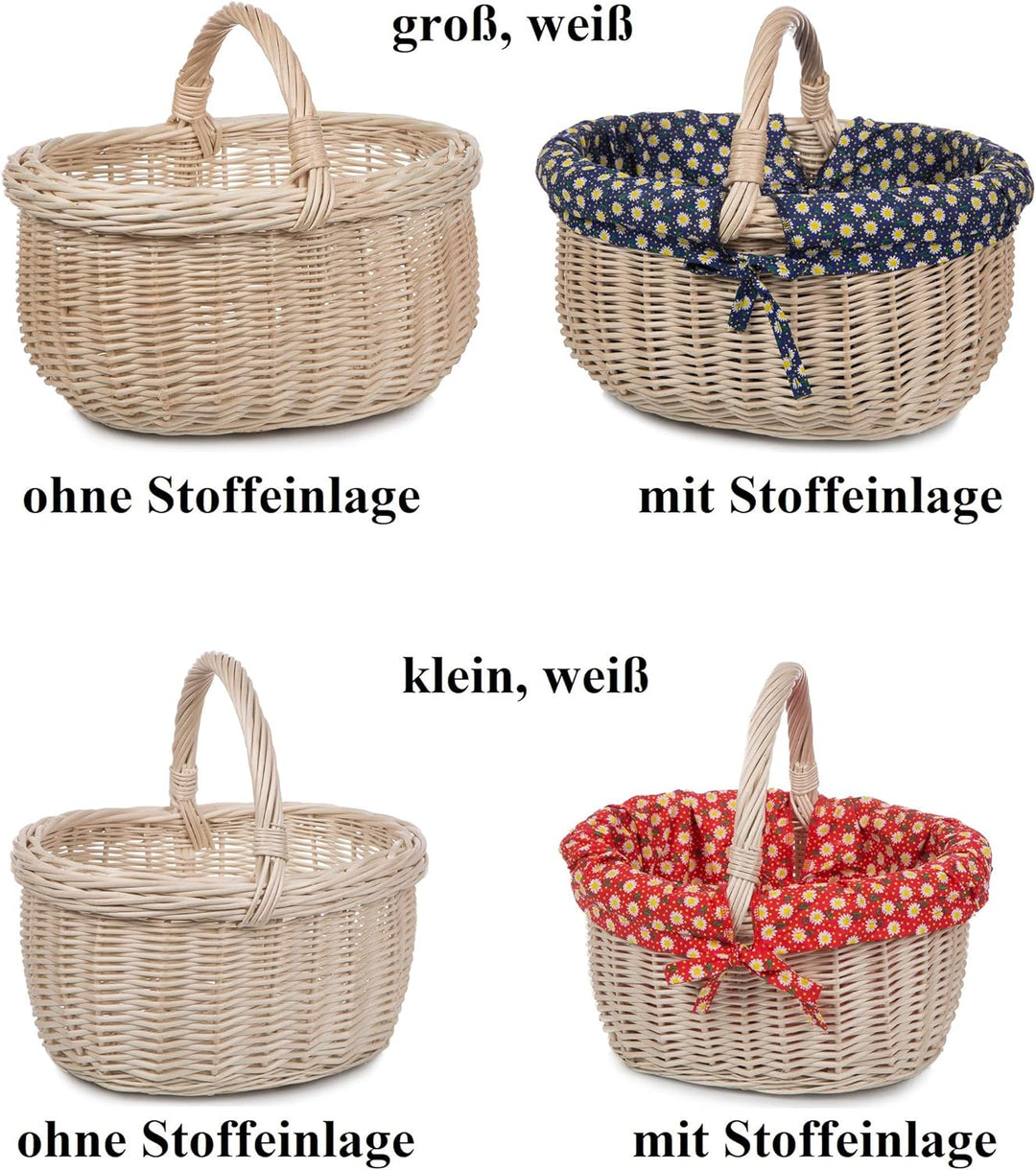 Weidenkorb Korb Einkaufskorb Autokorb Weide Auswahl Picknickkorb Pilzkorb klein