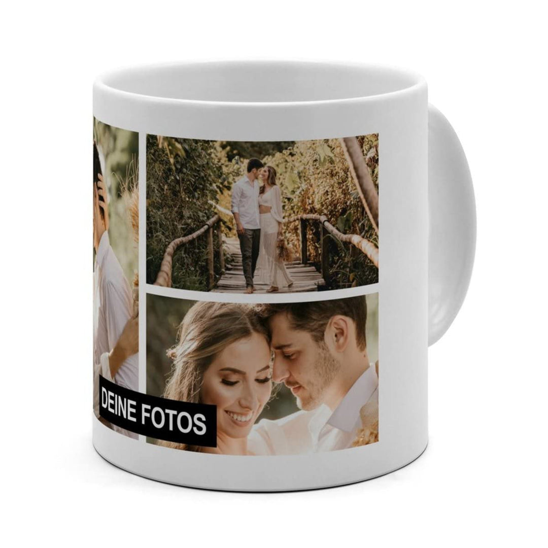 XL Tasse 'Collage' - Personalisierte Fototasse mit eigenem Foto und Text - Grosse Tasse selbst gesta