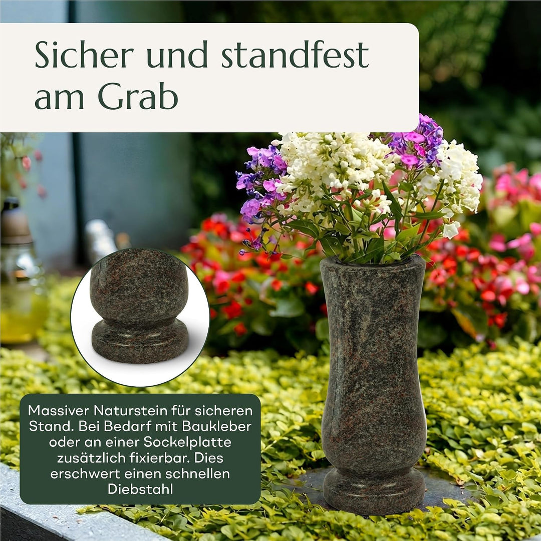 designgrab Taille-medium Grabvase aus Granit Himalaya