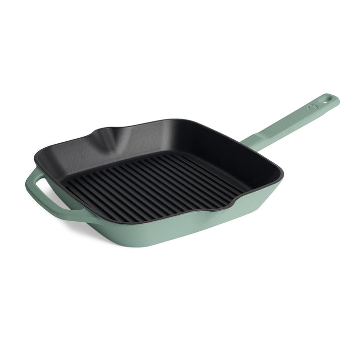 SPRINGLANE Gusseisen Grillpfanne Mint, 26 cm - Emailliert - Steakpfanne mit Grillstreben - Für alle