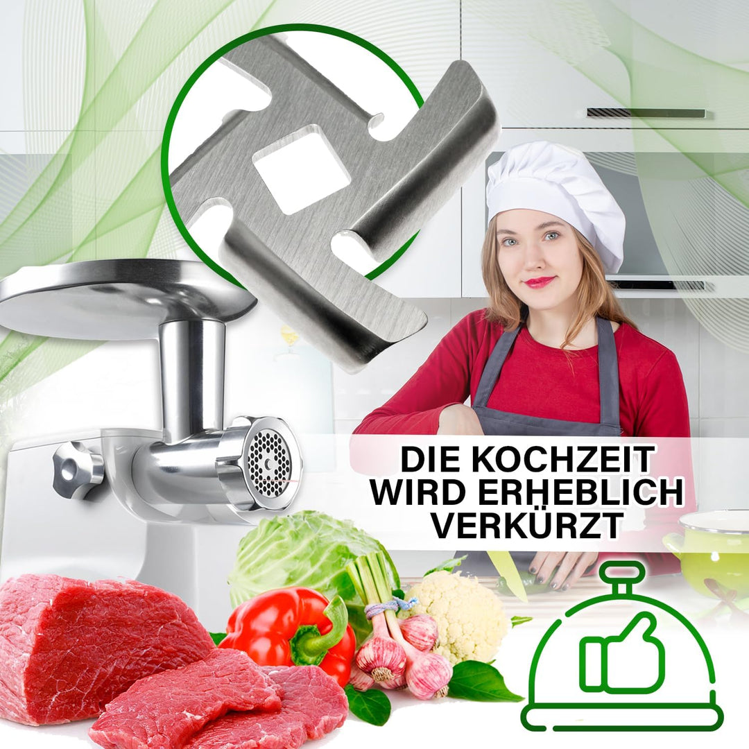 2 Stück Elektrisch Fleischwolf Messer Ø47,6 mm Edelstahl mit Original Code AMM12C-180 für Panasonic