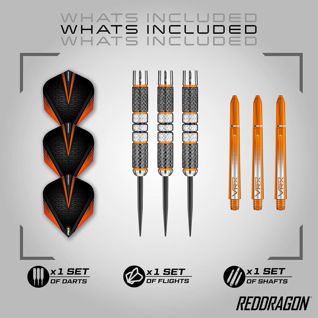 RED DRAGON Amberjack Series Steel Profi Dartpfeile Steeldarts Set mit Flights und Schäfte 21.0 Gramm