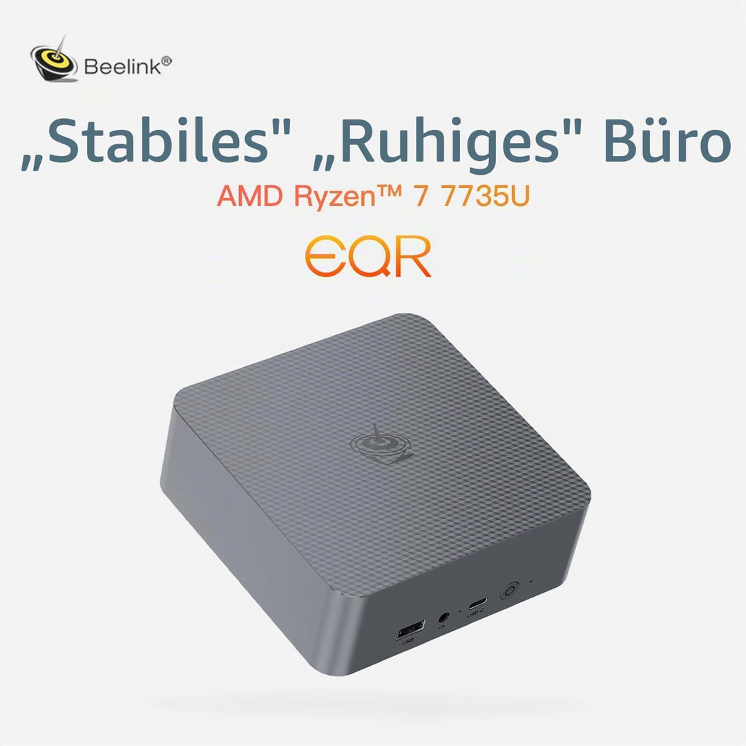 Beelink Mini PC EQR7, AMD Ryzen 7 7735HS(8C/16T bis zu 4,7Ghz), Mini Computer 24GB LPDDR5 500GB M.2