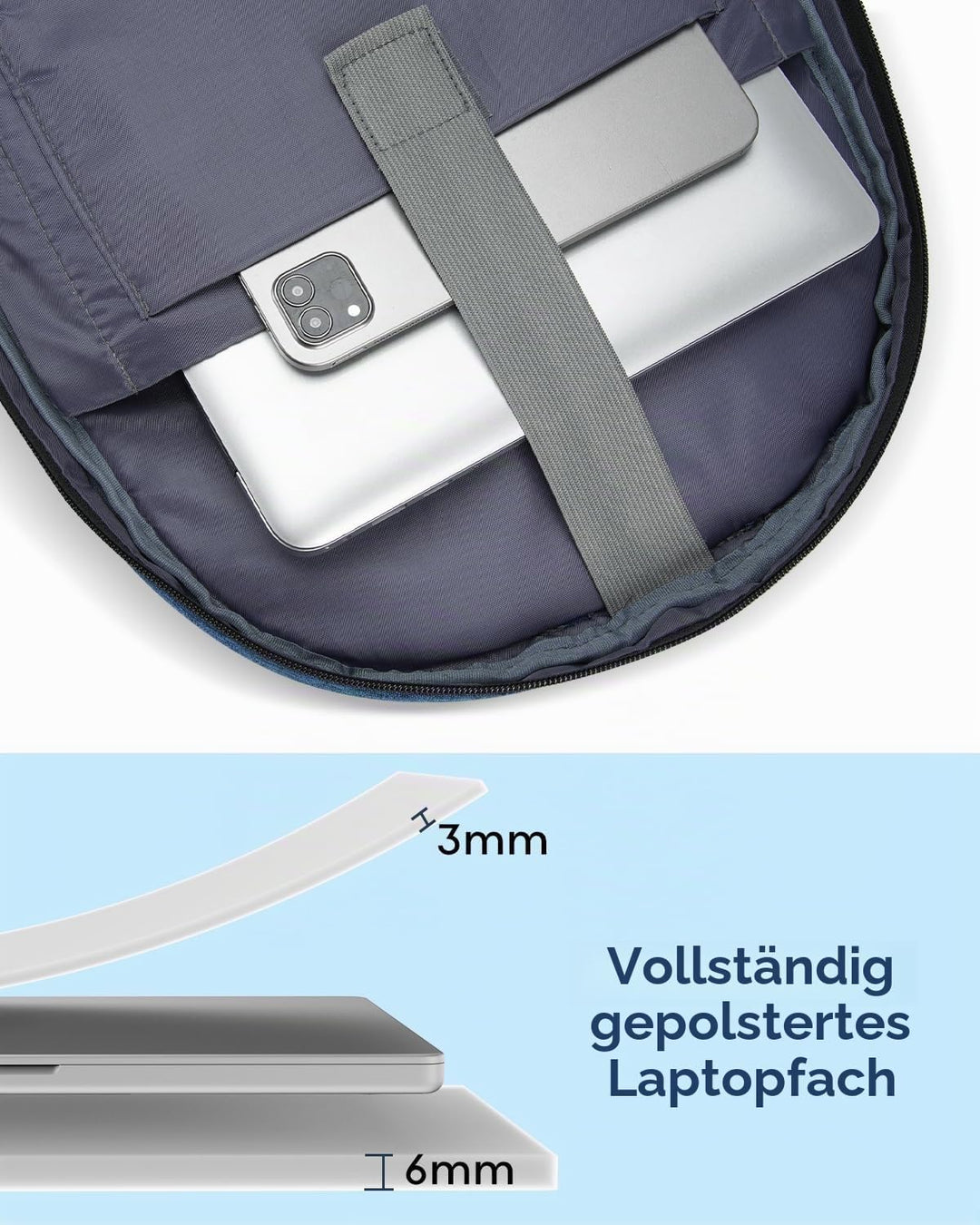 Rucksack Herren Arbeit Laptop Rucksack 17.3 Zoll mit USB Ladeanschluss Business Reisen Notebook Schu