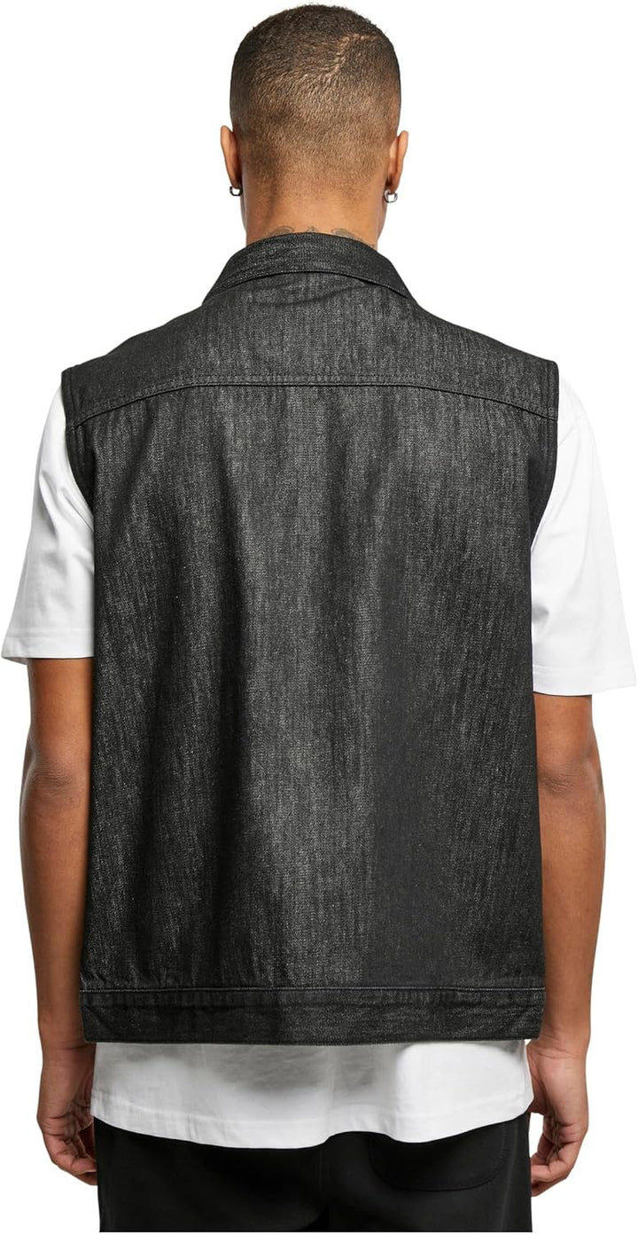 Urban Classics Herren Denim Vest, Männer Jeansweste, erhältlich in vielen verschiedenen Farben, Grös