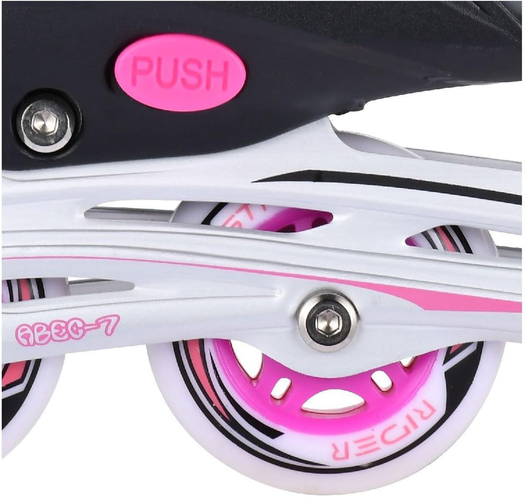 Kids Globe Street Rider Inlineskates (Inliner) rosa/grau, verstellbar von Grösse 33-36 abec7 Alurahm