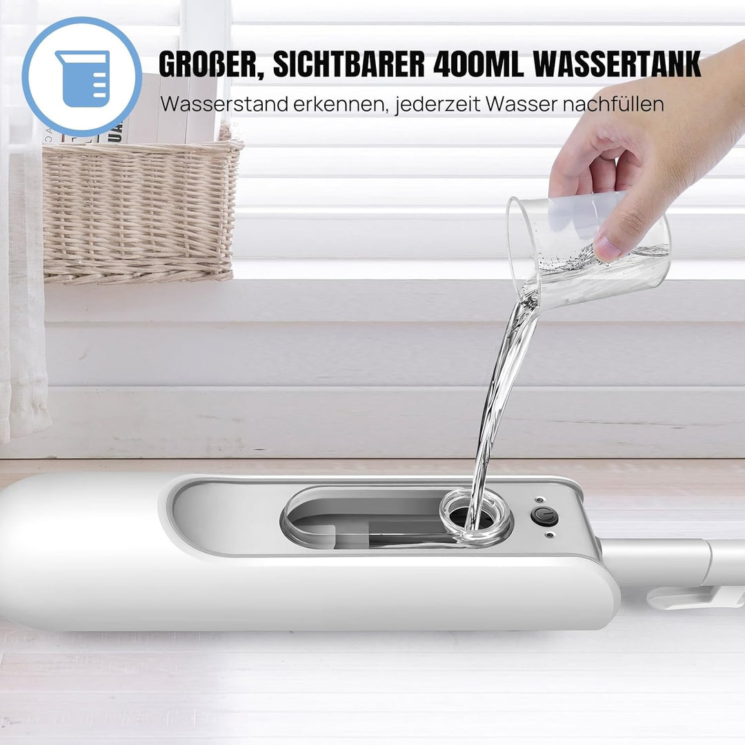 Dampfreiniger 1500W Dampfbesen Reiniger Dampf Mop Boden&Hand-dampfreiniger entfernt bis zu 99,9% der