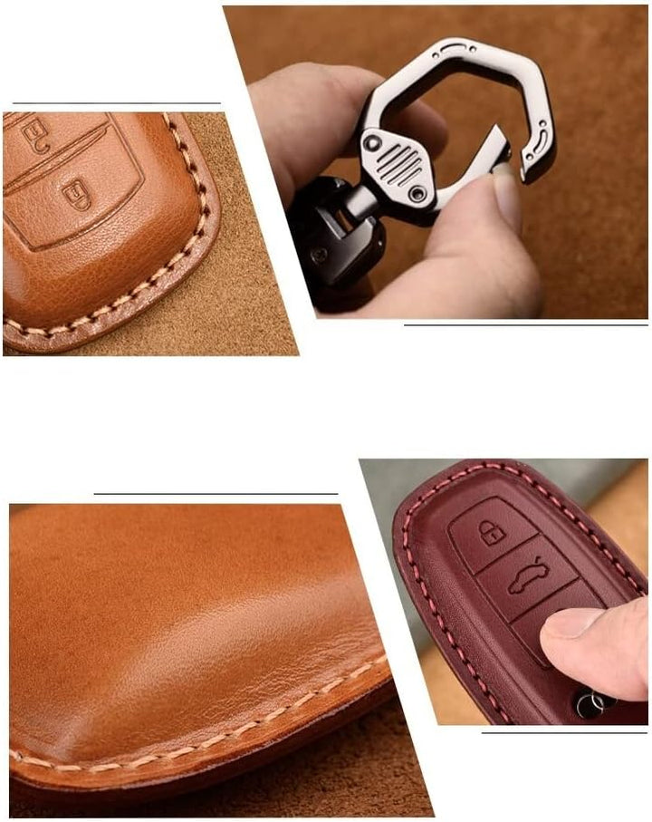 Leder Autoschlüssel Hülle kompatibel mit Audi A1 A2 A3 A6L A8L A7 A4L A5 Q5L Q1 Q3 Q5 Q7 Fernbedienu