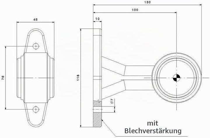 2 x LED Gummi Begrenzungsleuchte Seitenleuchte 12V 24V mit E-Prüfzeichen Positionsleuchte Auto LKW P