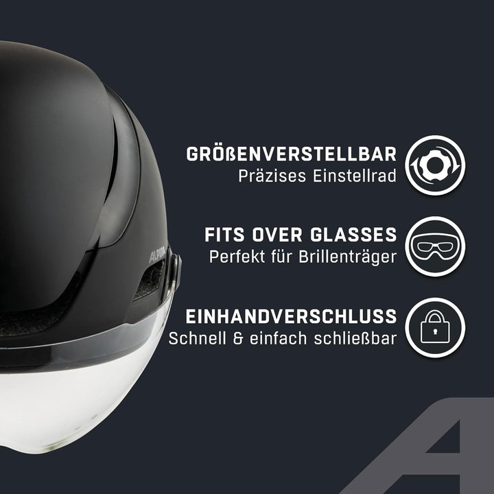 ALPINA ALTONA V - Extrem Leichter, Beleuchteter & Belüfteter Fahrradhelm Mit Selbsttönenden Visier F