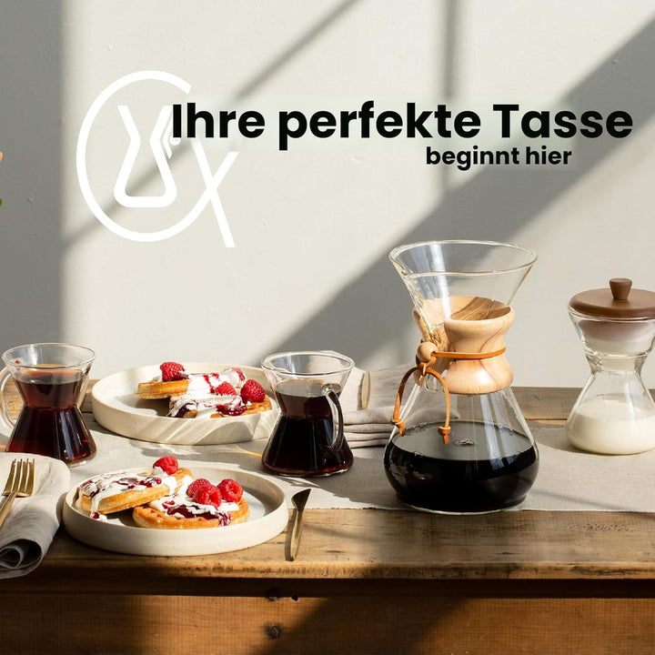 Chemex,CM-6GH,Kaffee AA8Zubereiter, Edelstahl,rostfrei, Farblos, mitGlasgriff, für bis zu 6Tassen mi