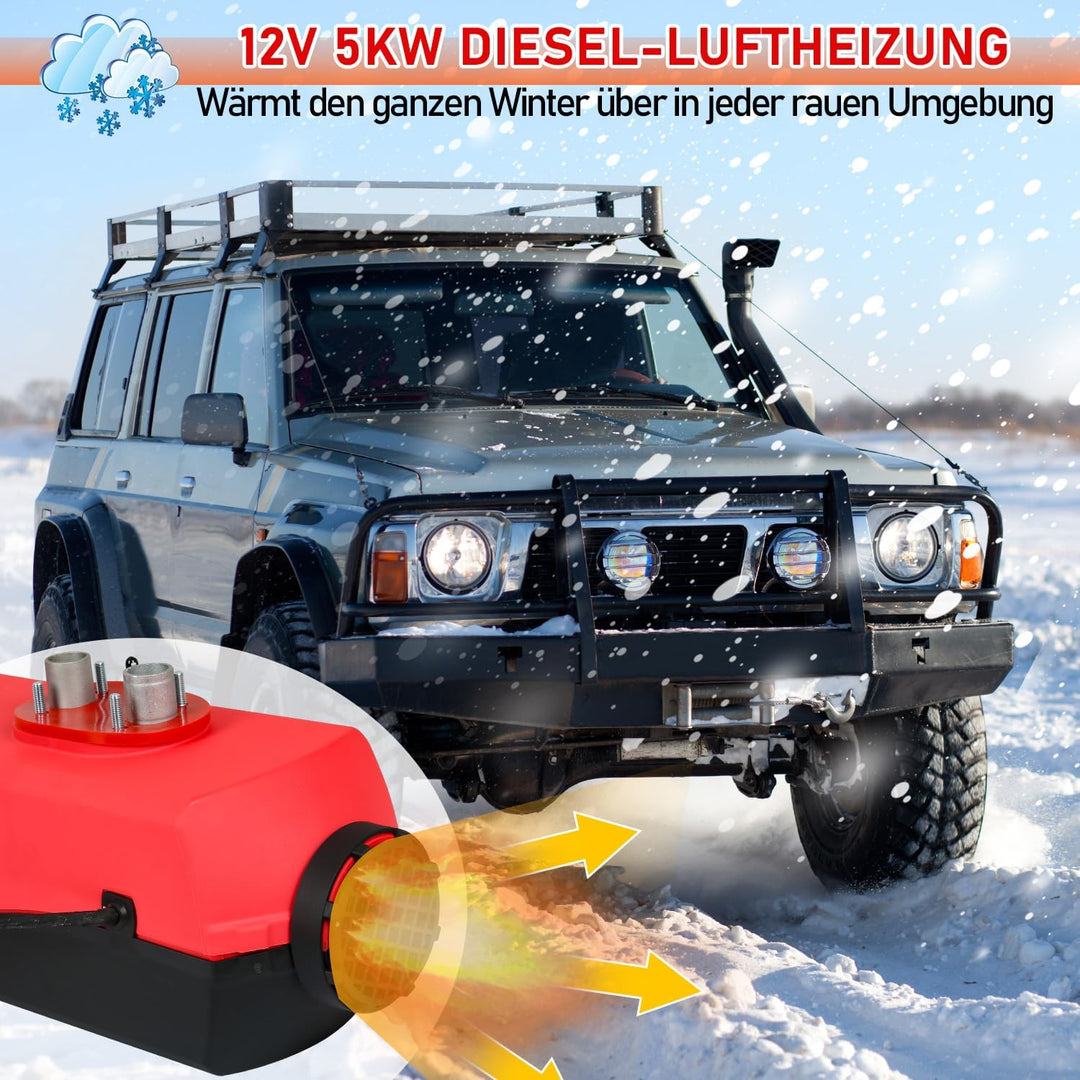 Randaco Standheizung Diesel, 5KW 12V Diesel Lufterhitzer, Luft Dieselheizung mit Fernbedienung & Ölp